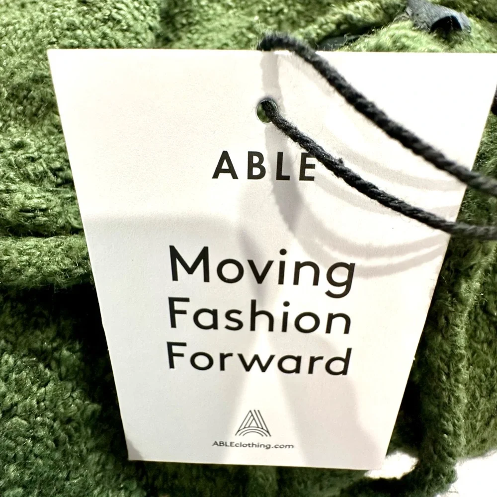 NWT ABLE Harlow Boucle hoodie sweater in Alpine‎ Green.